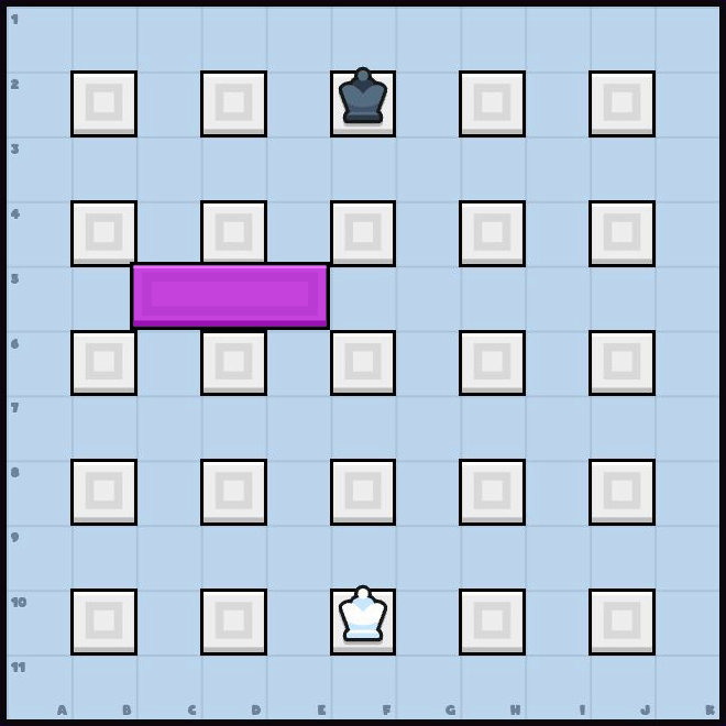 A real gameboard with one purple tile placed across three open build slots.